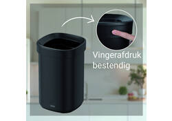 Afvalbak Desq open inworp 20 liter metaal zwart