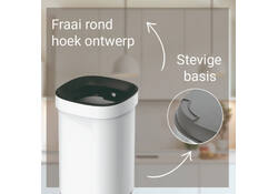Afvalbak Desq open inworp 20 liter metaal wit