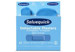 Pleisters Salvequick blauw detectabel mix 6x 30 stuks