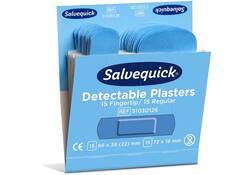Pleisters Salvequick blauw detectabel mix 6x 30 stuks