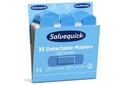 Pleisters Salvequick blauw detectabel refill 6x 35 stuks