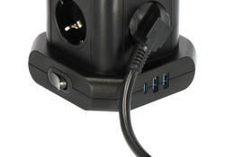 Stekkerdoos Brennenstuhl toren 8 voudig met 2x USB A 1x USB C PD zwart