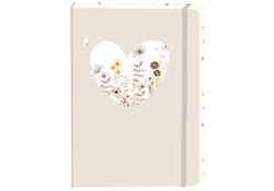 Notitieboek wit hart A5 lijn 92 pagina's softcover beige