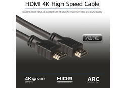 Kabel ACT HS v2.0 HDMI-A male - HDMI-A male (AWG30) 1 meter