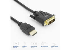 Kabel ACT HDMI DVI 18+1 pin M/M zwart 2 meter