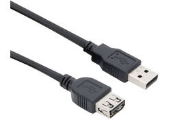 Kabel ACT USB 2.0 A male - USB A female zwart 0.5 meter