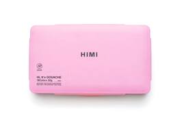 Gouache HIMI 18 kleuren 30gr opbergbox roze