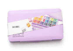 Gouache HIMI Twin cups 36 kleuren 12gr opbergbox lila
