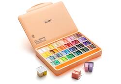 Gouache HIMI twin cups 48 kleuren 12gr opbergbox Peach Fuzz