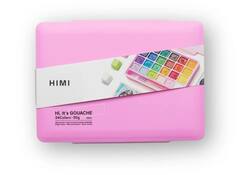Gouache HIMI 24 kleuren 30gr opbergbox roze