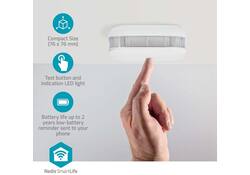 Rookmelder Nedis Smartlife Wifi 10 jaar sensor wit
