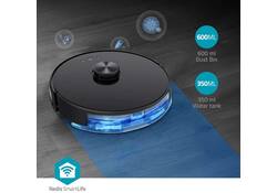 Robotstofzuiger Nedis Smartlife wifi laser 3-in-1 zwart