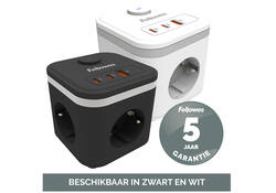 Stekkerblok Fellowes Power Cube F 3 voudig 1xUSB A 2xUSB C 2 meter wit