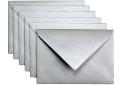 Envelop Papicolor C6 114x162mm metallic zilver