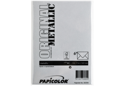 Envelop Papicolor C6 114x162mm metallic zilver