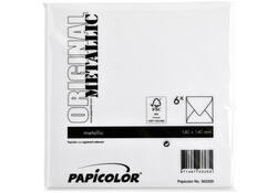 Envelop Papicolor 140x140mm metallic parelwit