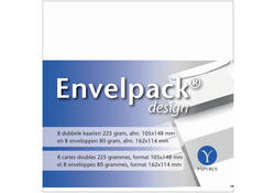 Dubbele kaart Papyrus Envelpack Design C6 114x162mm wit 894436