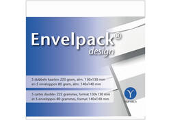 Dubbele kaart Papyrus Envelpack Design vierkant 140x140mm wit 894446