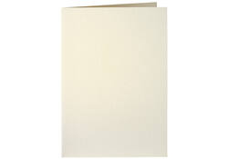 Correspondentiekaart Papicolor dubbel 105x148mm metallic ivoor pak à 6 stuks