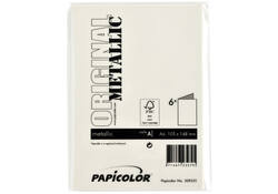Correspondentiekaart Papicolor dubbel 105x148mm metallic ivoor pak à 6 stuks