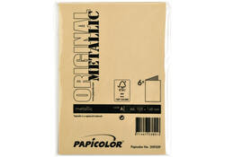 Correspondentiekaart Papicolor dubbel 105x148mm metallic goud pak à 6 stuks