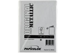 Correspondentiekaart Papicolor dubbel 105x148mm metallic zilver pak à 6 stuks