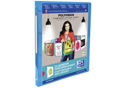Presentatieringband Oxford Polyvision A4 4-rings O-mech 15mm blauw