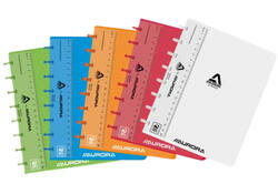 Schrift Adoc A5 ruit 5x5mm 144 pagina's 90gr transparant assorti