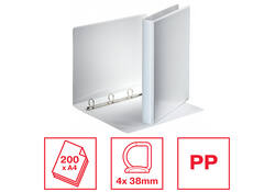 Presentatieringband Esselte Essentials panorama A4 4-rings D-mechaniek 38mm wit