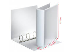 Presentatieringband Esselte Essentials panorama A4 4-rings D-mechaniek 77mm wit
