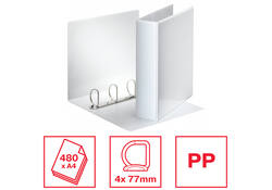 Presentatieringband Esselte Essentials panorama A4 4-rings D-mechaniek 77mm wit