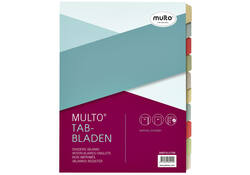 Tabbladen Multo A4 23R 10-delig karton assorti