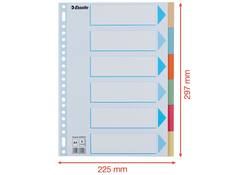 Tabbladen Esselte Premium A4 6-delig karton 23-rings assorti