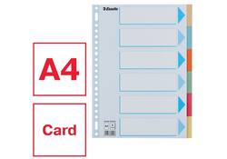 Tabbladen Esselte Premium A4 6-delig karton 23-rings assorti
