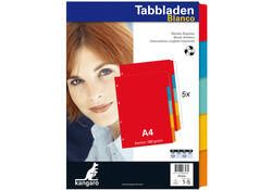 Tabbladen Kangaro 4-gaats PE405 5-delig assorti karton