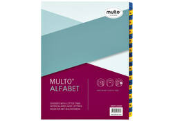 Tabbladen Multo A4 23-rings 24-delig A-Z blauw/geel karton 170gr