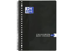 Collegeblok Oxford School A4+ lijn 23-gaats 160 pagina's 80gr zwart