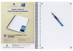 Collegeblok Oxford School A4+ lijn 23-gaats 160 pagina's 80gr zwart