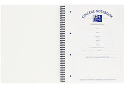 Collegeblok Oxford A4+ lijn 4-gaats 180 pagina's 80gr zwart