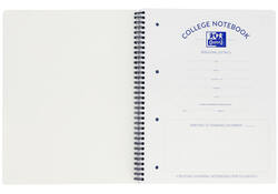 Collegeblok Oxford A4+ ruit 5x5mm 4-gaats 180 pagina's 80gr zwart