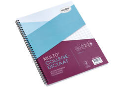 Collegeblok Multo A4 ruit 10x10mm 23-gaats 160 pagina's 80gr wit