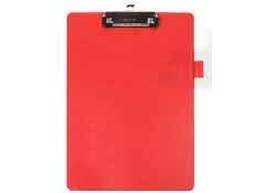 Klembord Quantore A4 staand PVC rood met 100mm klem + penlus