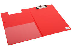 Klembordmap Quantore A4 staand PVC rood met 100mm klem + penlus