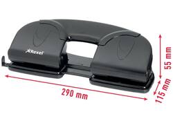 Perforator Rexel V412 4-gaats 12 vel zwart