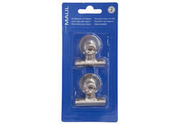 Papierklem MAUL Bulldog met magneet 40mm capaciteit 15mm zilver