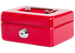 Geldkist MAUL met muntgleuf en slot 125x95x60mm rood