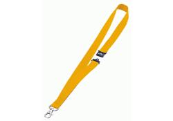 Textielkoord Durable 8137 met karabijnhaak geel