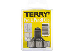Penhouder Terry clip voor 3 pennen/potloden zilverkleurig
