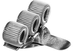Penhouder Terry clip voor 3 pennen/potloden zilverkleurig