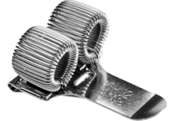 Penhouder Terry clip voor 2 pennen/potloden zilverkleurig